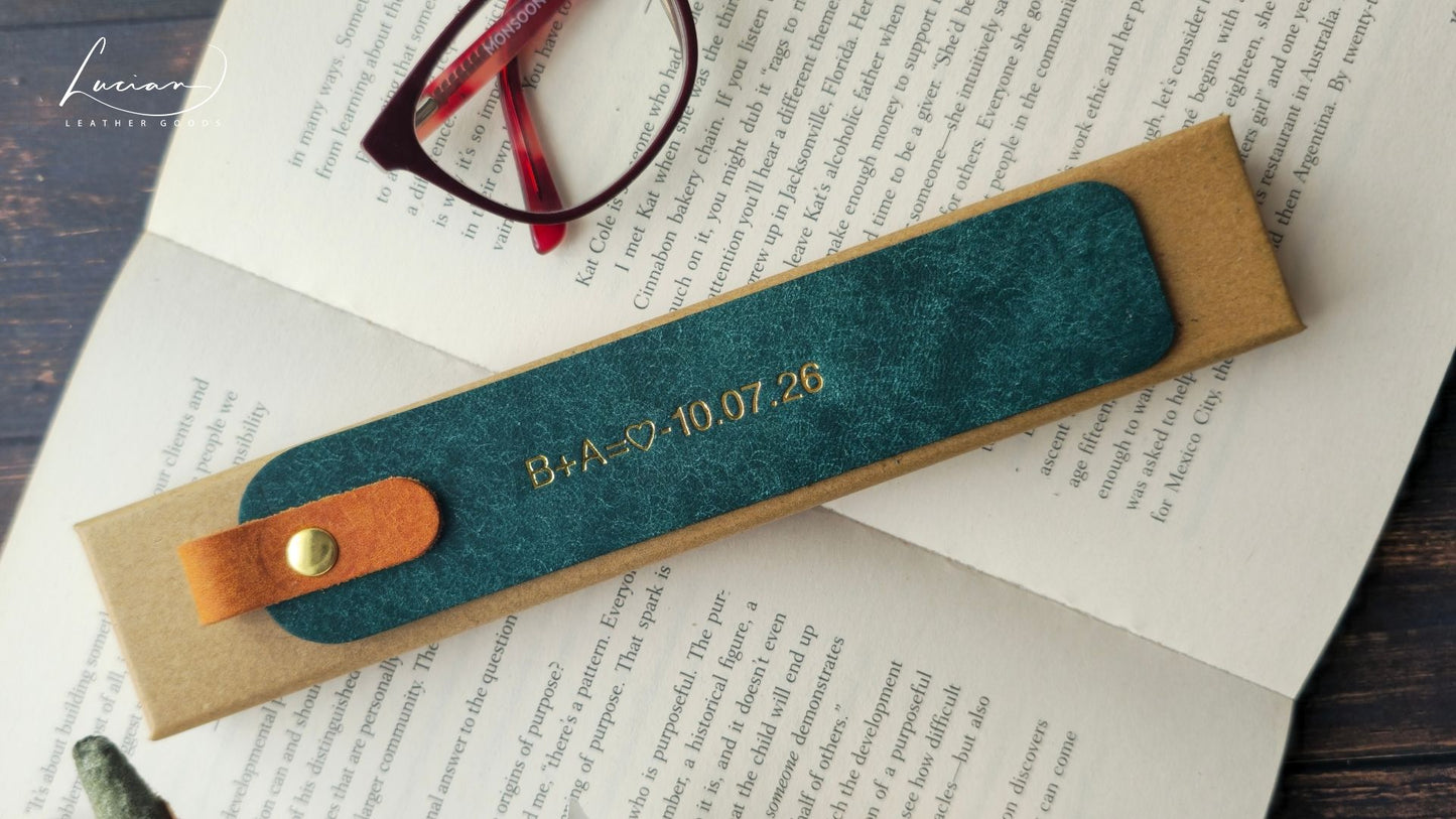 Pinnacle Personalised Leather Bookmark