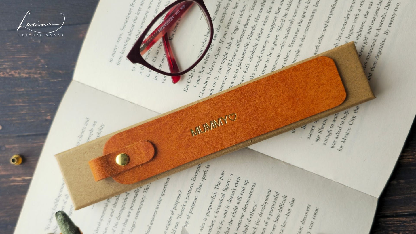 Pinnacle Personalised Leather Bookmark