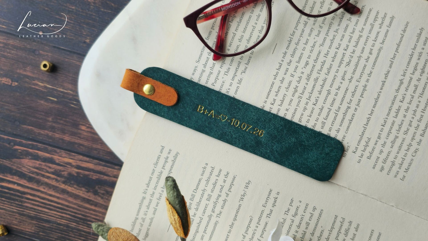 Pinnacle Personalised Leather Bookmark
