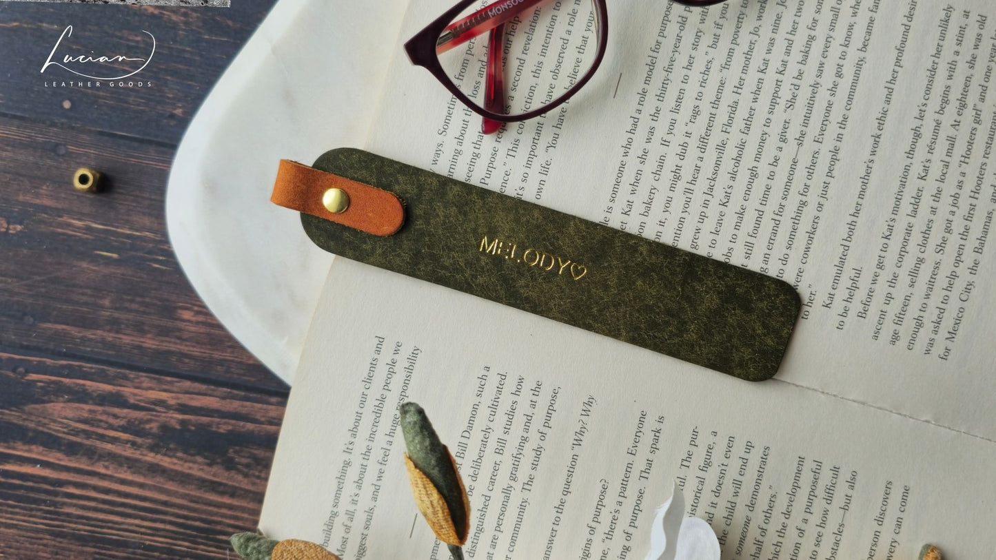Pinnacle Personalised Leather Bookmark