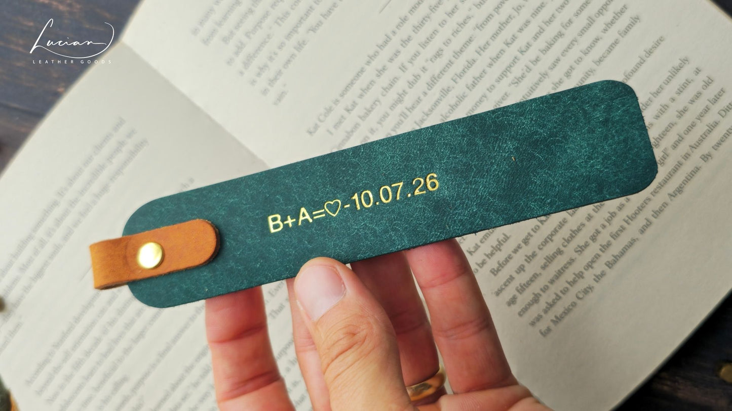 Pinnacle Personalised Leather Bookmark
