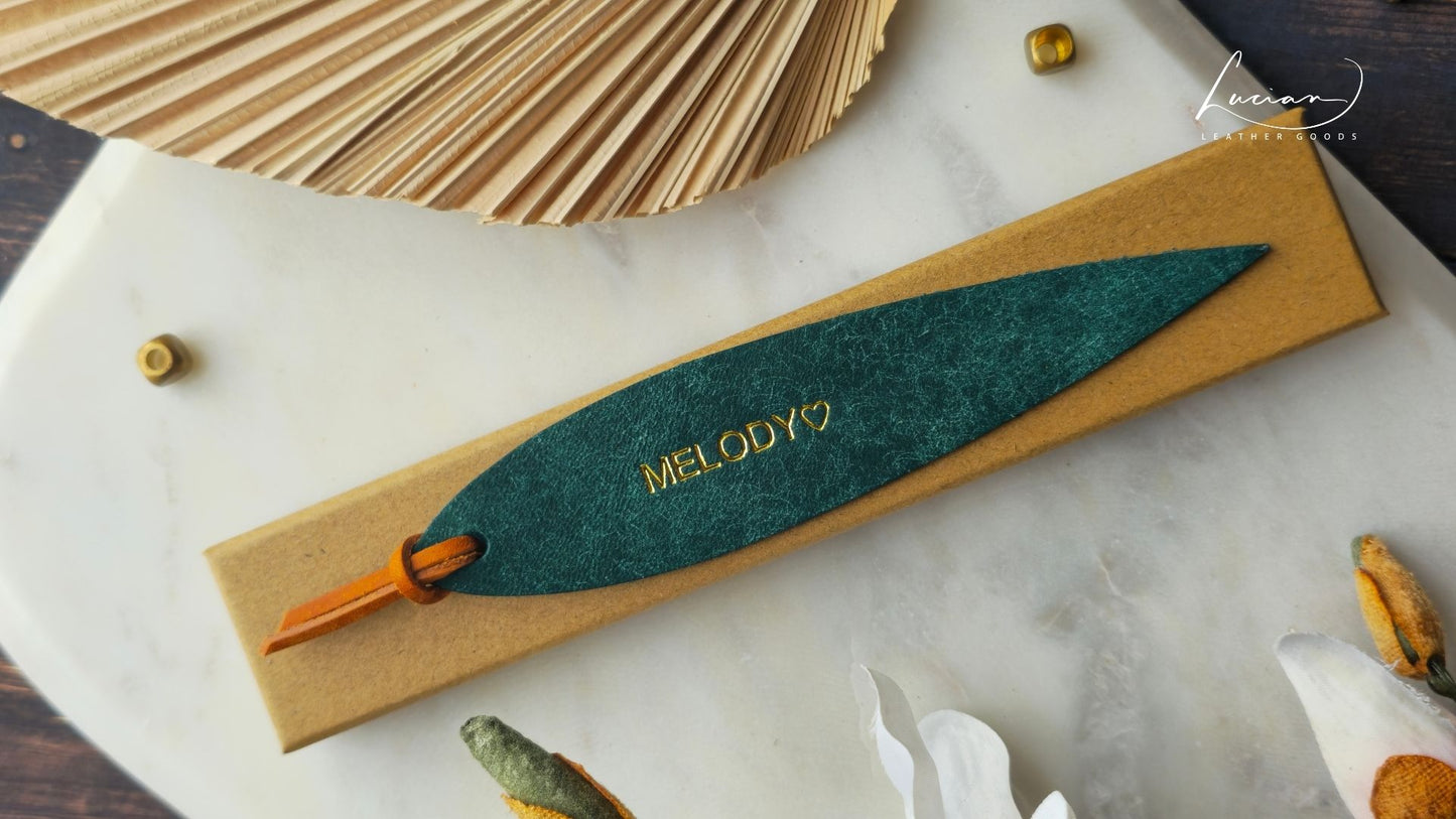 Willow Personalised Leather Bookmark