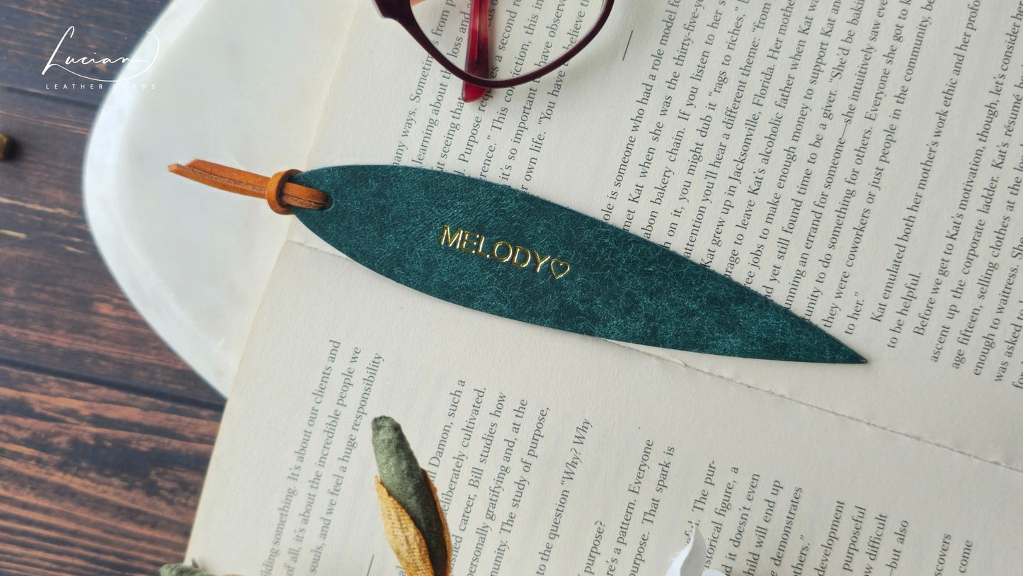 Willow Personalised Leather Bookmark