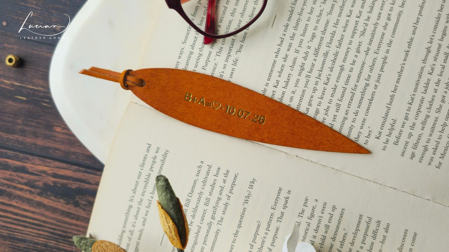 Willow Personalised Leather Bookmark