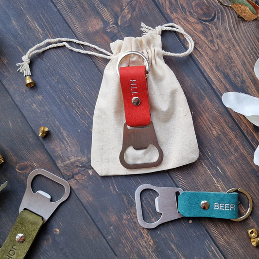 Personalised Leather Bottle Opener