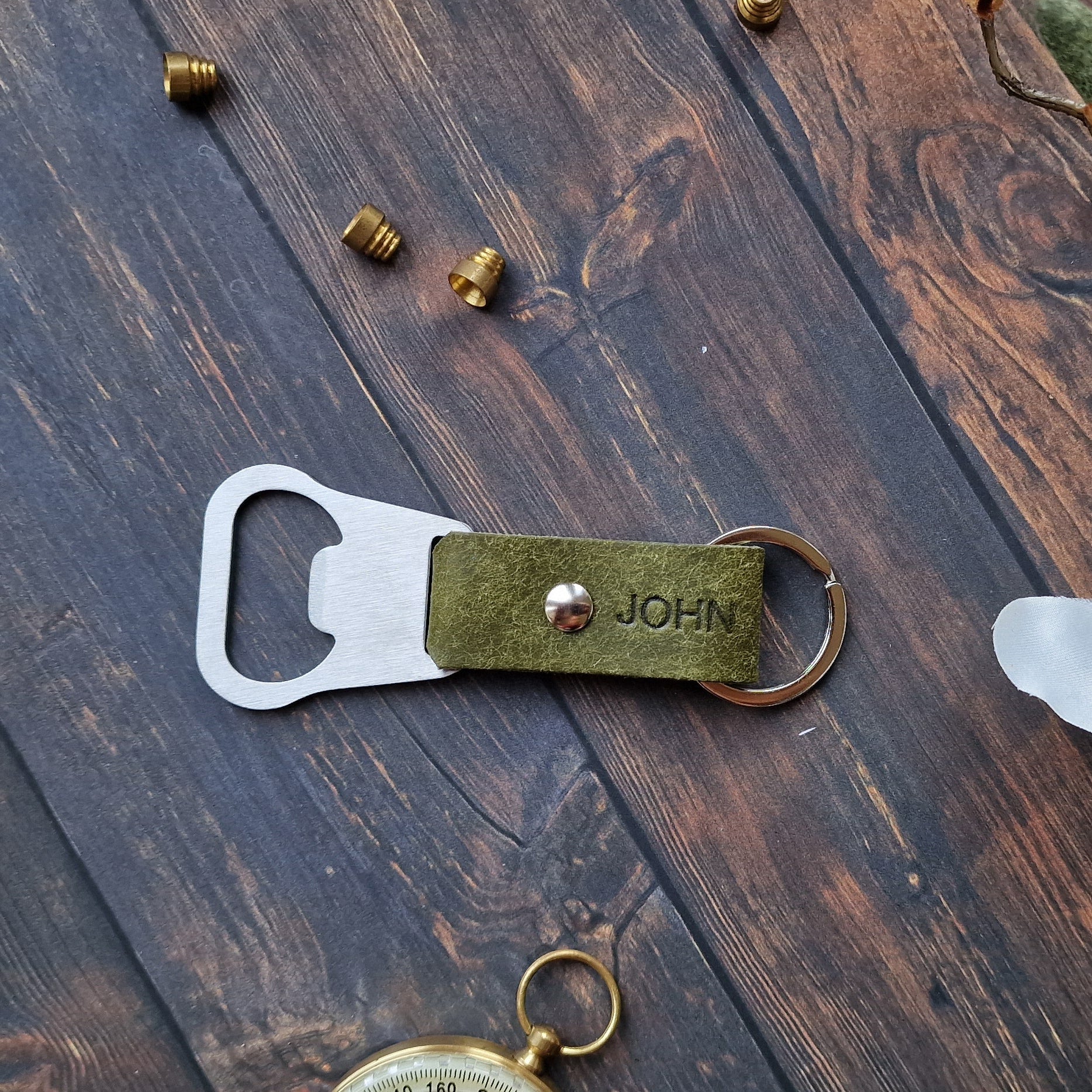 Personalised Leather Bottle Opener