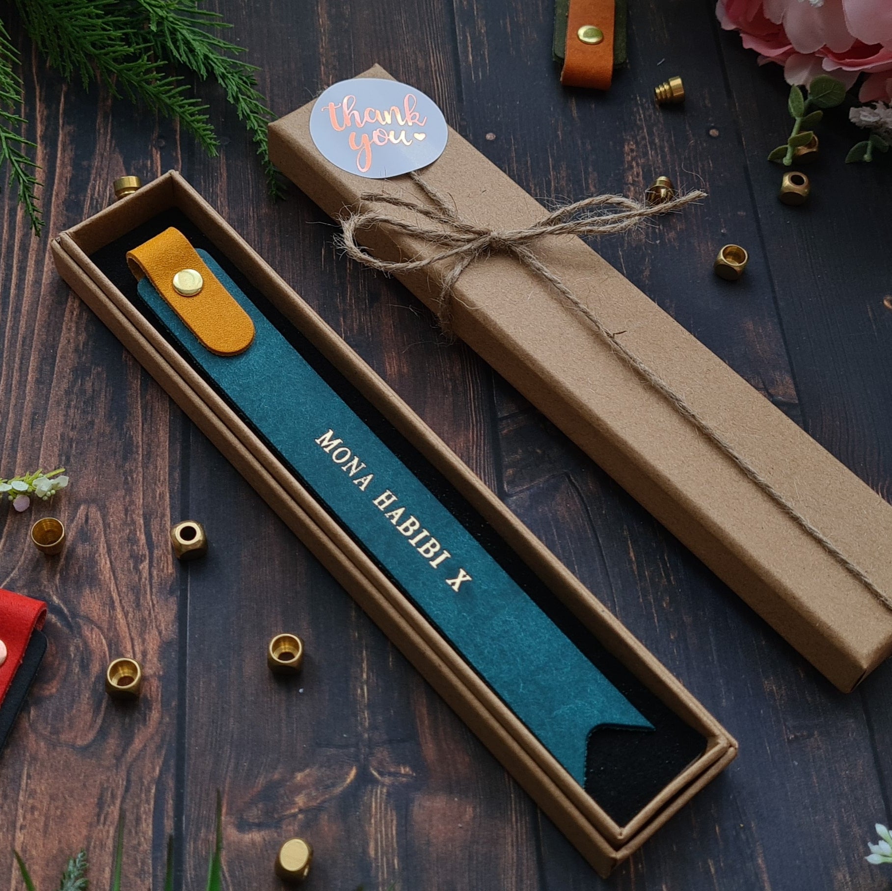 Personalised Leather Bookmark