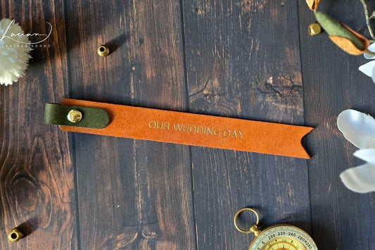 Personalised Leather Bookmark