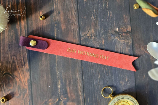 Pink Leather Bookmark