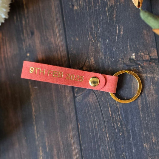 Pink Leather Keyring